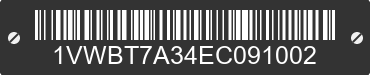 2014 VOLKSWAGEN Passat 1VWBT7A34EC091002 VIN decoded