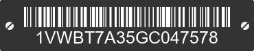 2016 VOLKSWAGEN Passat 1VWBT7A35GC047578 VIN decoded