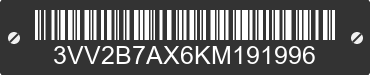 2019 VOLKSWAGEN Tiguan 3VV2B7AX6KM191996 VIN decoded