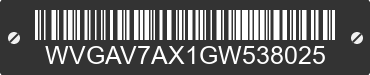 2016 VOLKSWAGEN Tiguan WVGAV7AX1GW538025 VIN decoded
