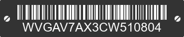2012 VOLKSWAGEN Tiguan WVGAV7AX3CW510804 VIN decoded