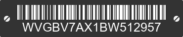 2011 VOLKSWAGEN Tiguan WVGBV7AX1BW512957 VIN decoded